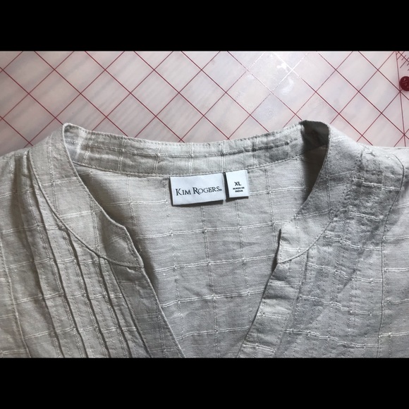 ✅25% off 3, New linen top by Kim Rogers XL - Picture 3 of 8